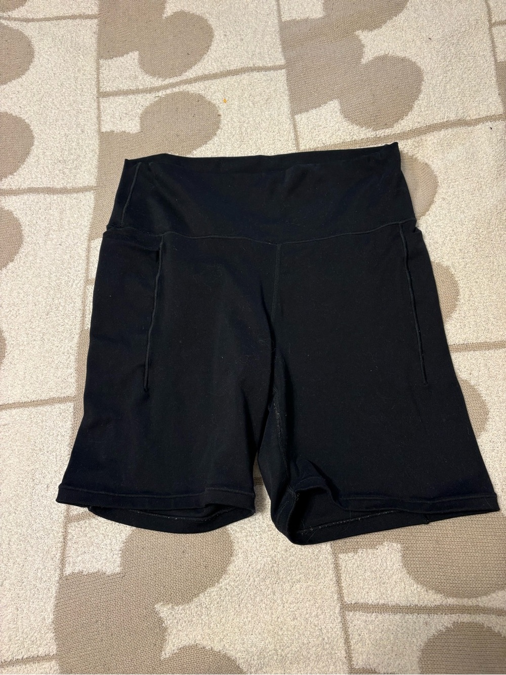 High-Waist Black Athletic Bike Shorts for Women